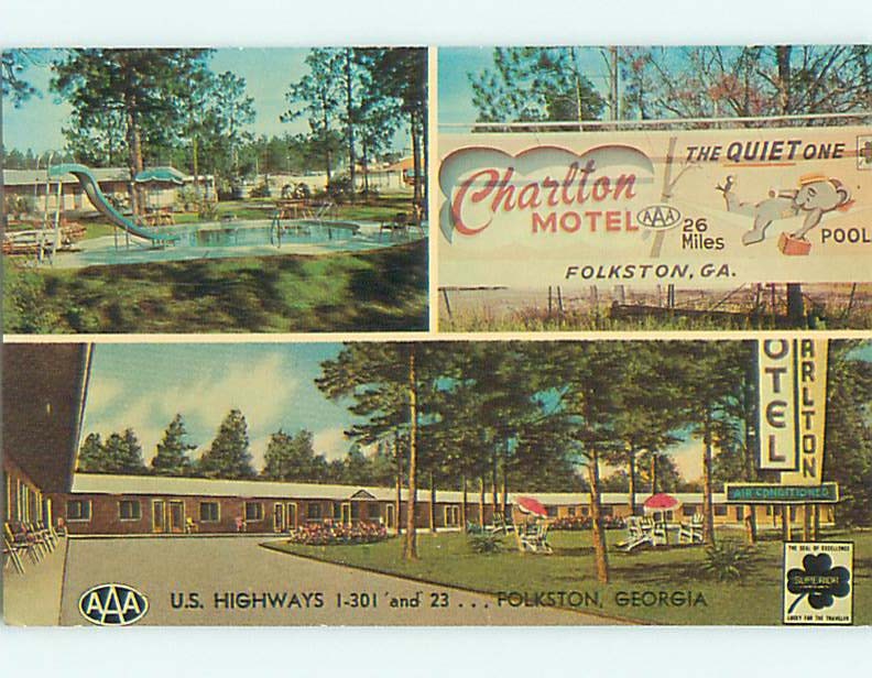 Unused Pre-1980 POOL & CHARLTON MOTEL Folkston Georgia GA : clearance u5265@