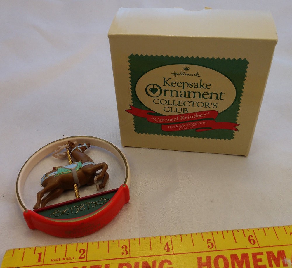 1987 Charter Member Carousel Reindeer Carnival Hallmark Keepsake Ornament Xmas