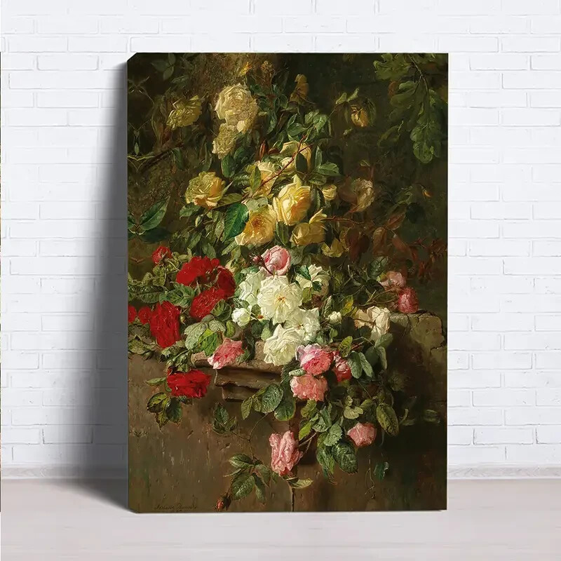 Vintage Roses Painting Wall Art  Canvas Unframed/Framed