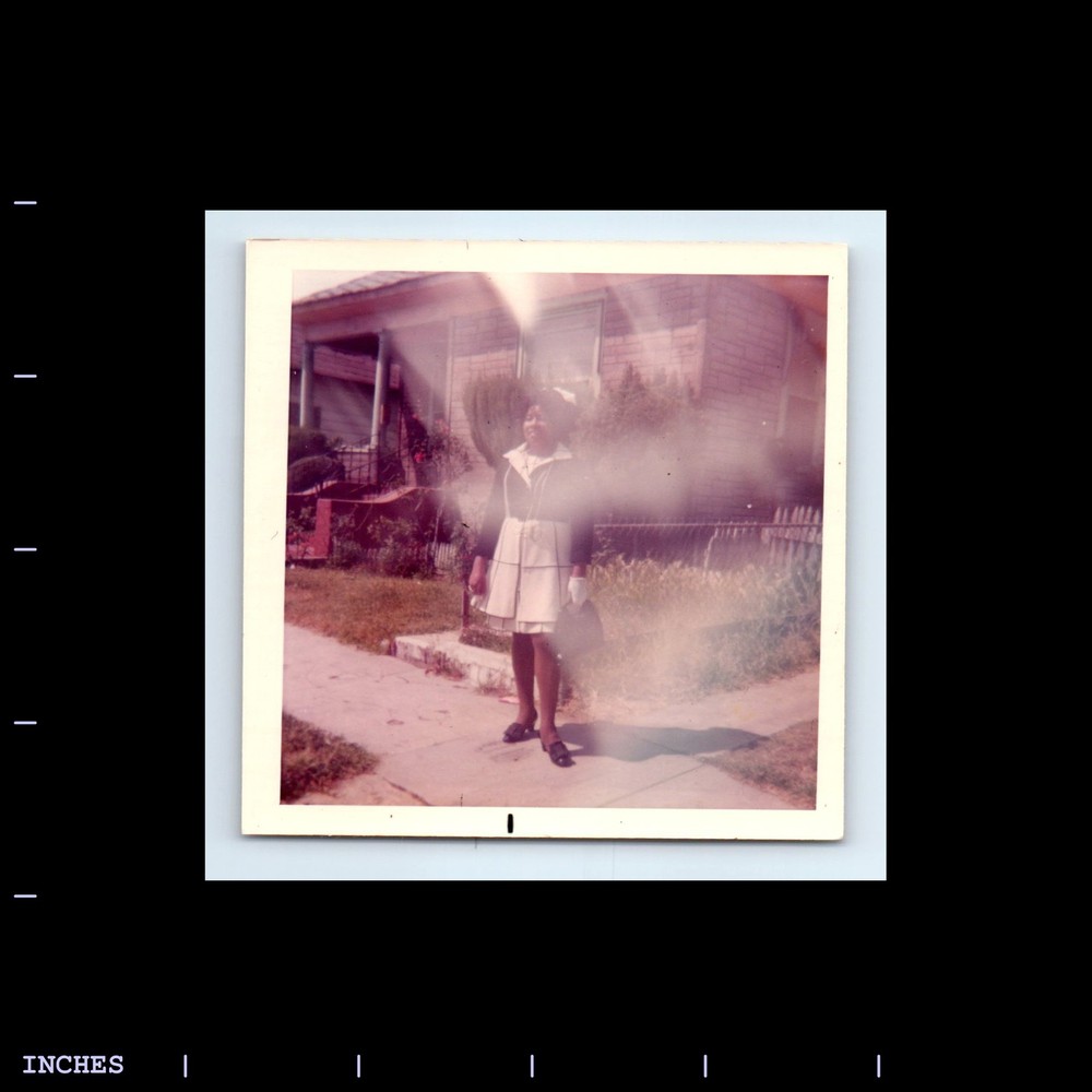 Square Color Photo BLACK AFRICAN AMERICAN WOMAN DREAMY GHOST LIGHT