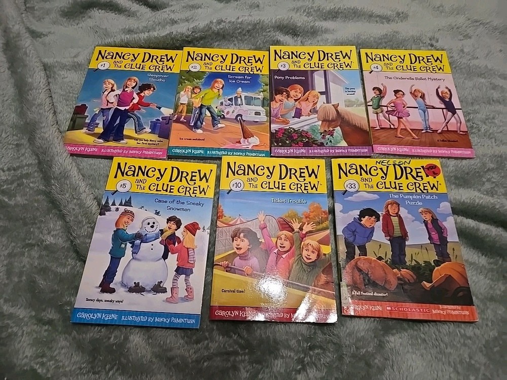 Nancy Drew And The Clue Crew Books Lot of 7 Paperback Books. #1-5, 10 & 33
