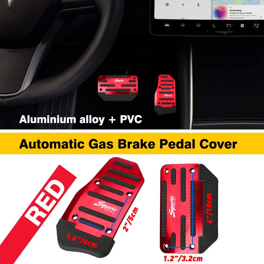 Non-Slip Automatic Gas Brake Foot Pedal Pad Cover Car Accessories Parts RED NA2