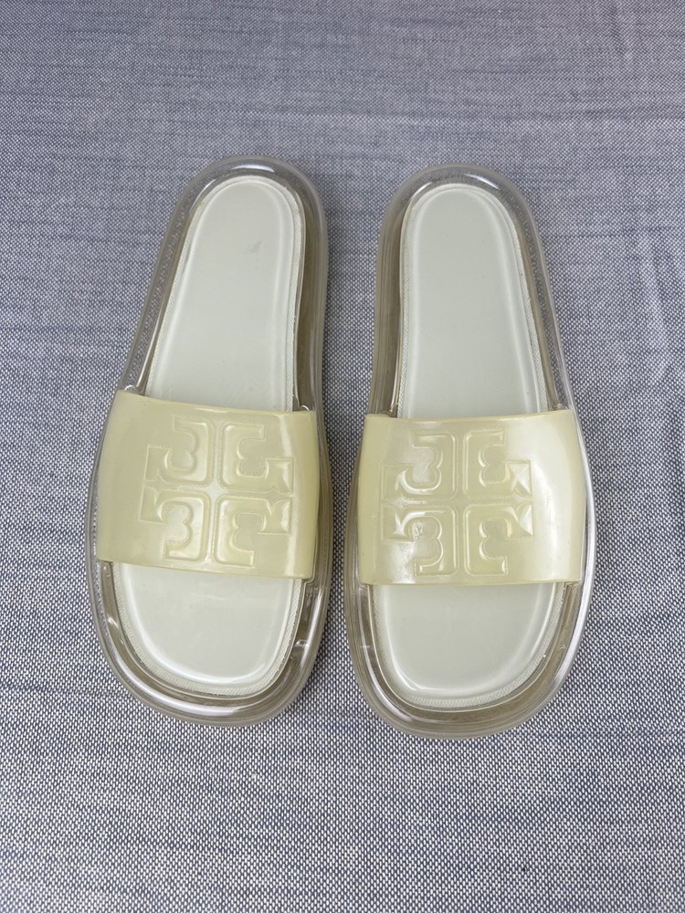 Tory Burch Bubble Jelly Slides Ivory Color Sz 9B