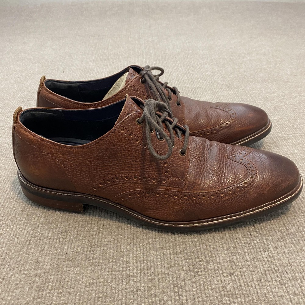 Cole Haan Grand.OS Shoes Mens Size 12 M Brown Leather Wingtip Brogue C27089