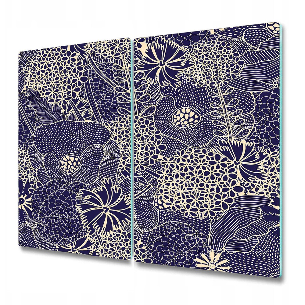 Glass Kitchen Chopping Cutting Serving Board Vintage Vibrant Navy Blue 2x30x52