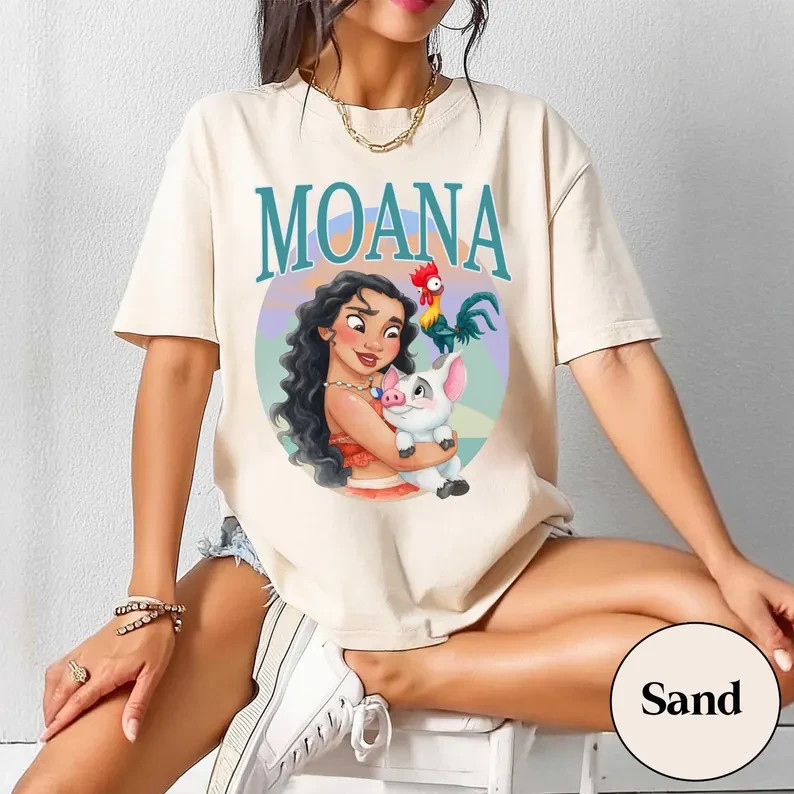 Vintage Moana Hei Hei & Pua Tropical Sunset Shirt, Wayfinder Graphic Tee