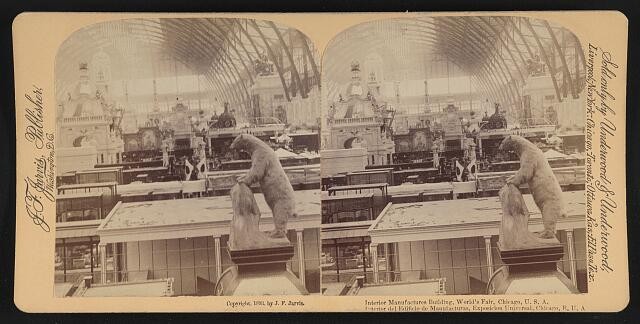 Chicago IL 1893 World�s Fair Interior Manufactures Building Stereo View