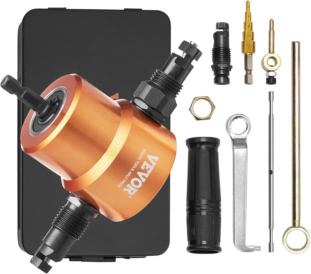 Double Head 360-Degree Metal Nibbler Drill Attachment for Sheet Metal Cuts