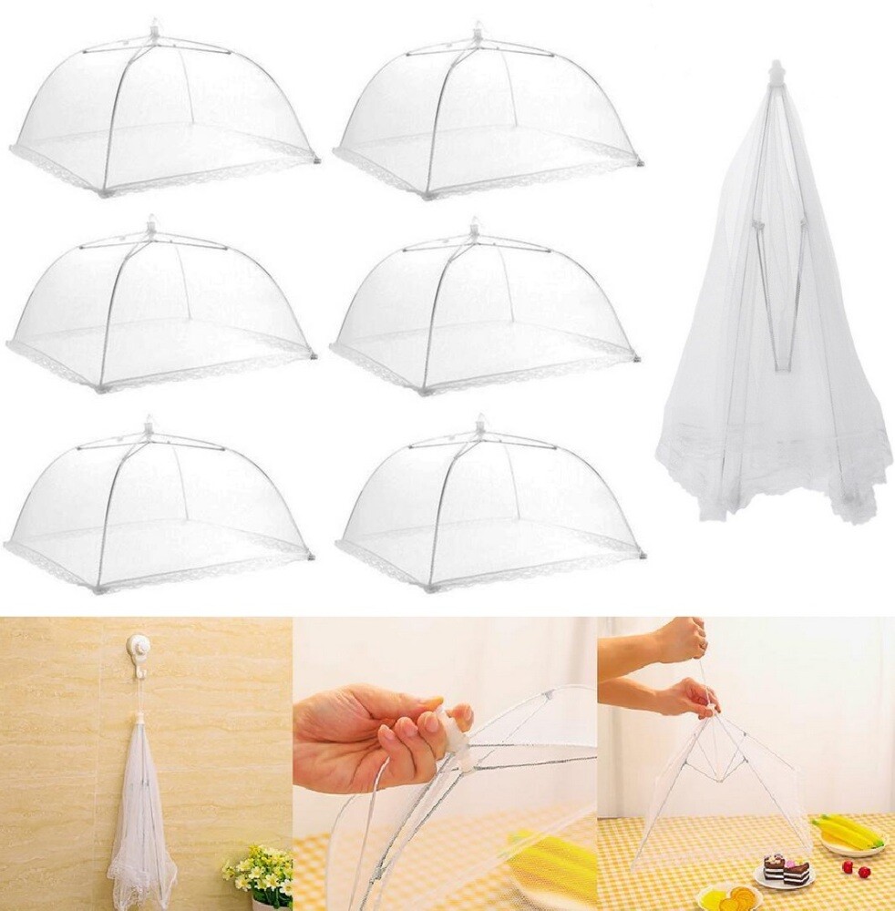 6 Pack Umbrella-style Food Cover Tent for Outdoor Picnic Protection