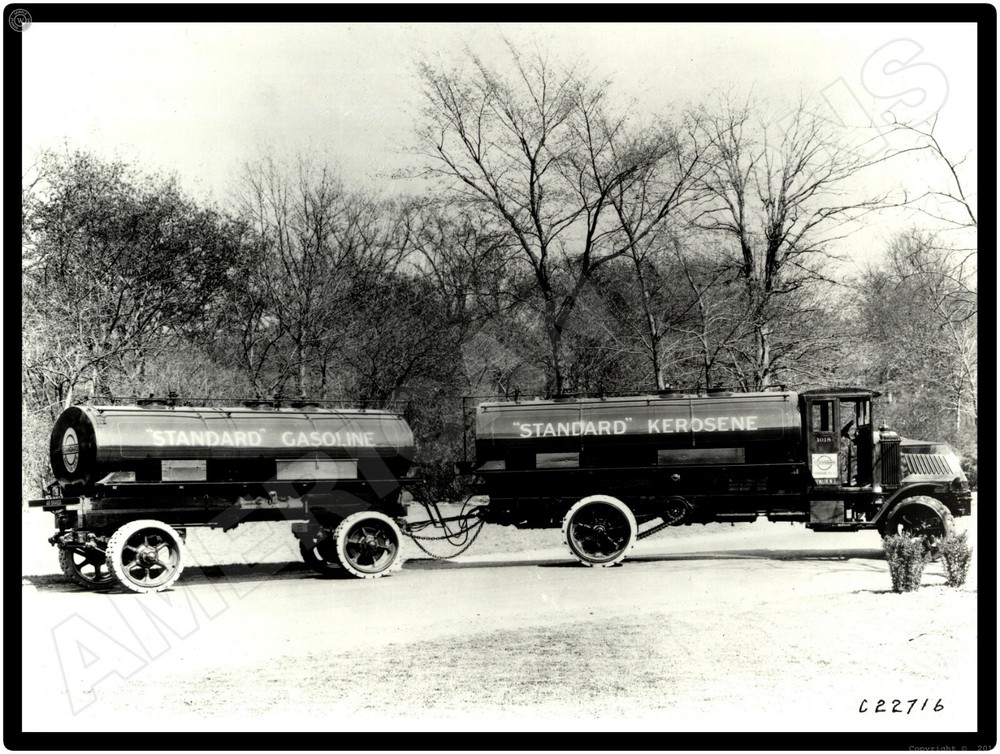 Vtg. Mack Trucks New Metal Sign: ESSO Standard Oil Kerosene Tanker Truck/Trailer