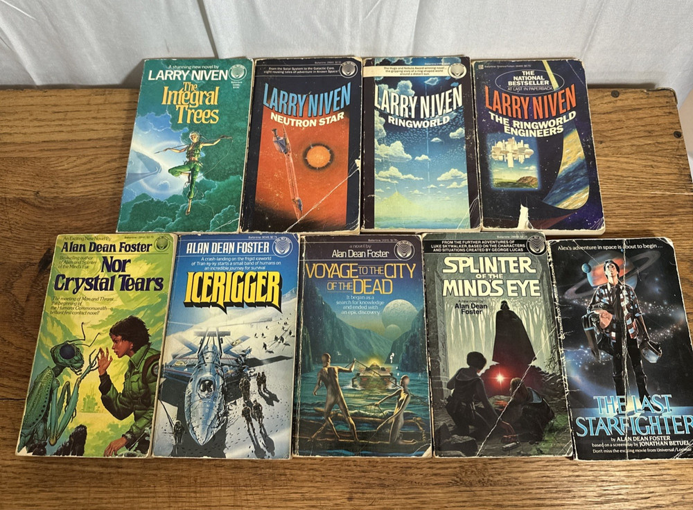 Mixed Lot of 9 Sci-Fi Paperbacks by Alan Dean Foster & Larry Niven Del Rey READ