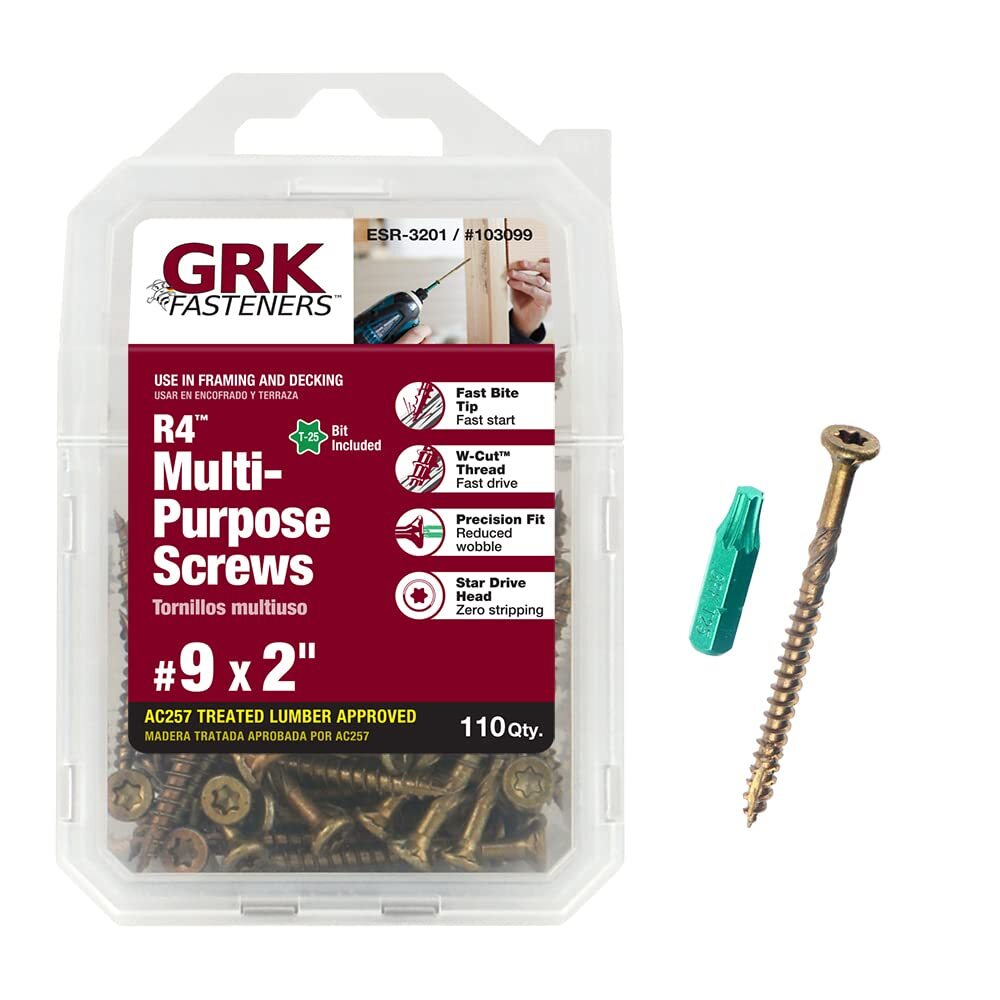 GRK Fasteners 2-inch #9 R4 Heavy-Duty Wood Screws 110-Pack
