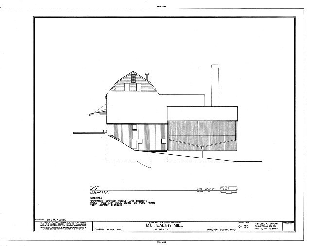 10. East elevation - Mount Healthy Mill, Covered Bridge Road, Mount Healthy,