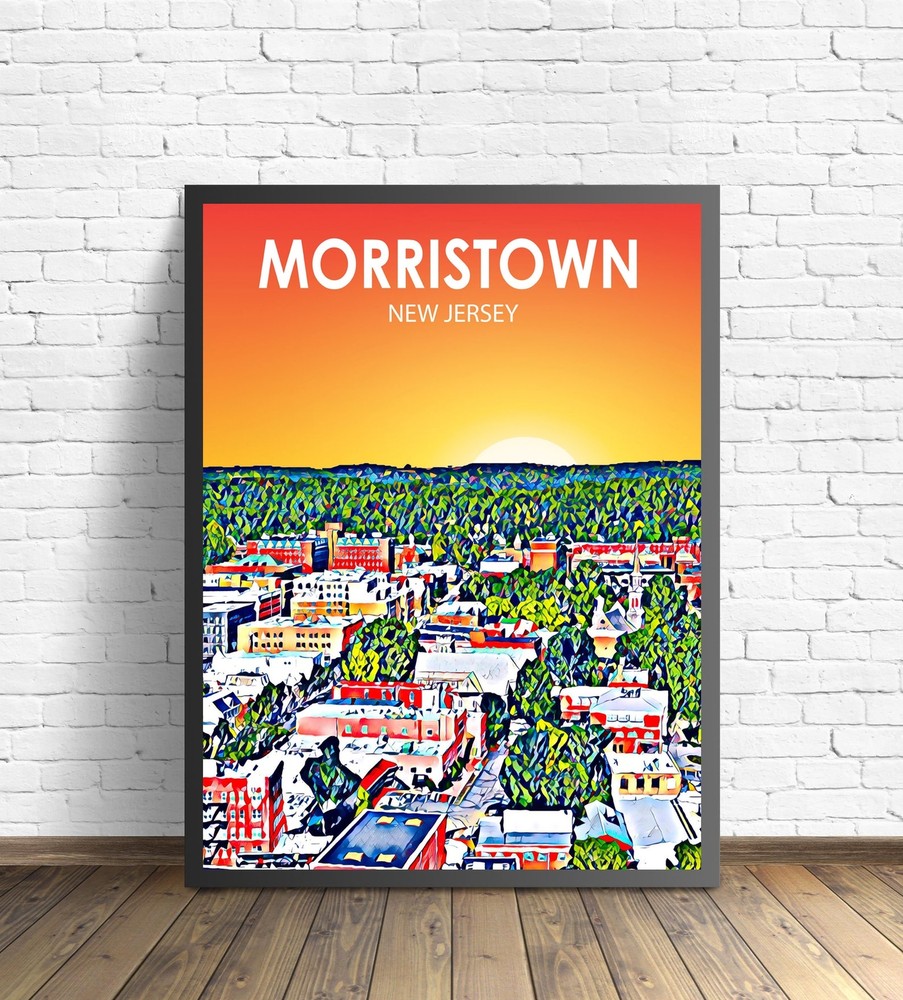 Morristown Nj Art Poster New Jersey Sunset Landscape Poster Print Morristown