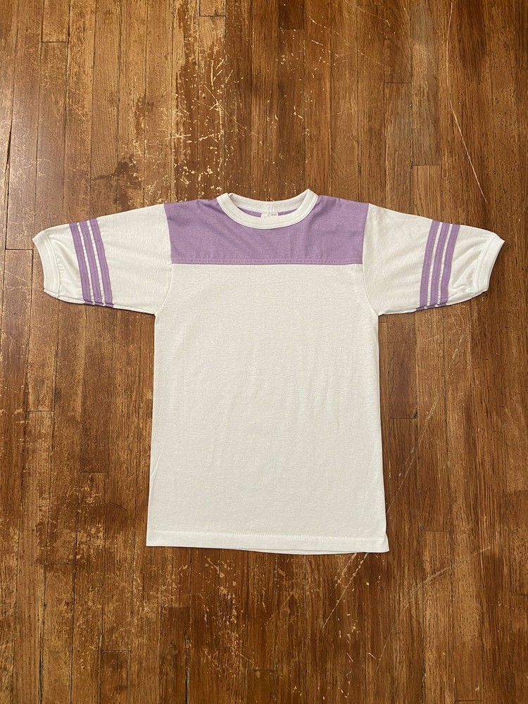 Deadstock Vintage 80s Single Stitch Classic Retro Ringer T-Shirt Adult Small USA