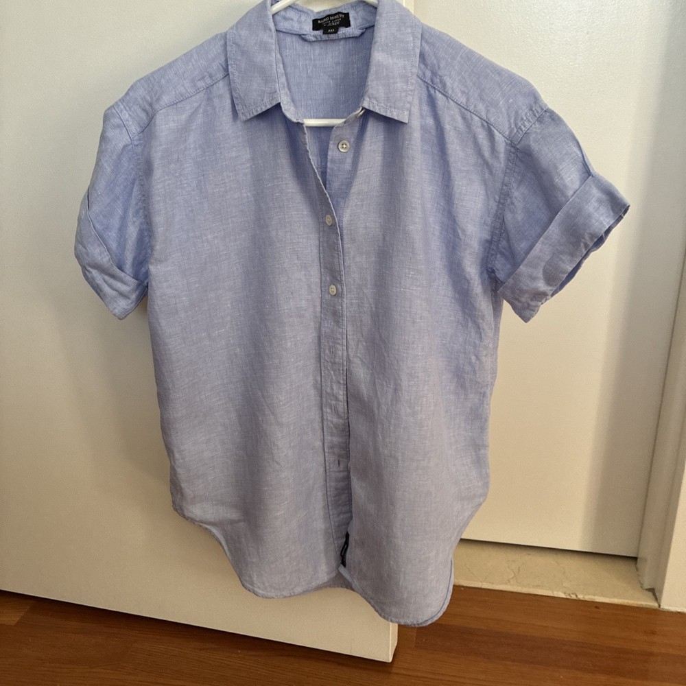 Jcrew Capitaine shirt in Baird McNutt Irish linen French Blue  Size XXS