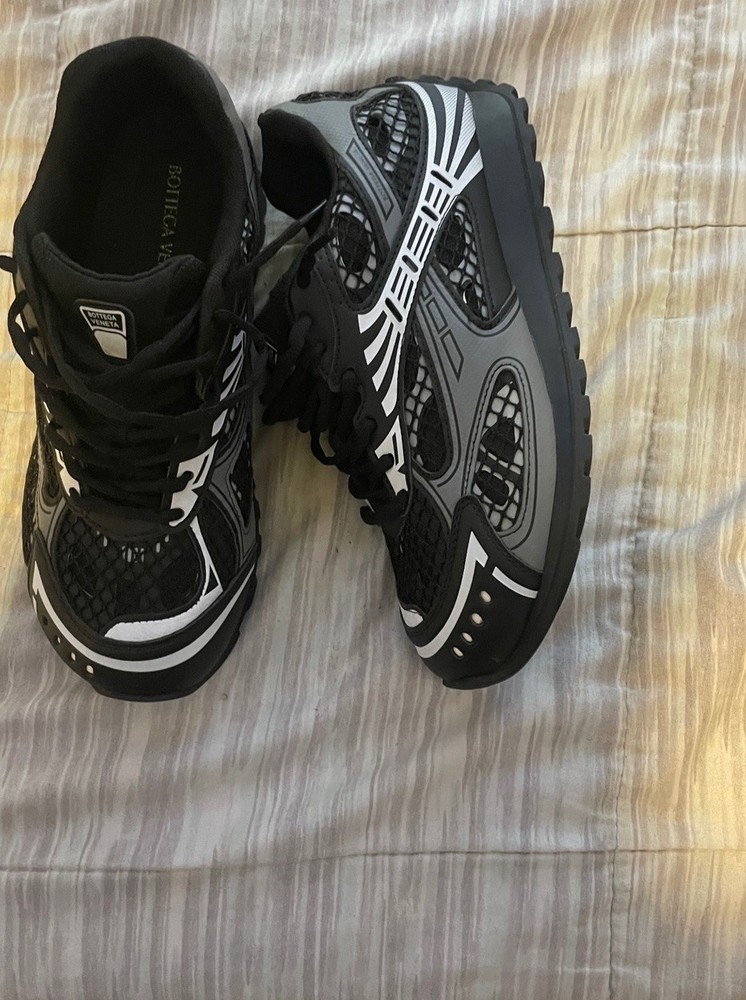 Bottega Veneta Orbit Black Grey Sneakers Size 41 US 8