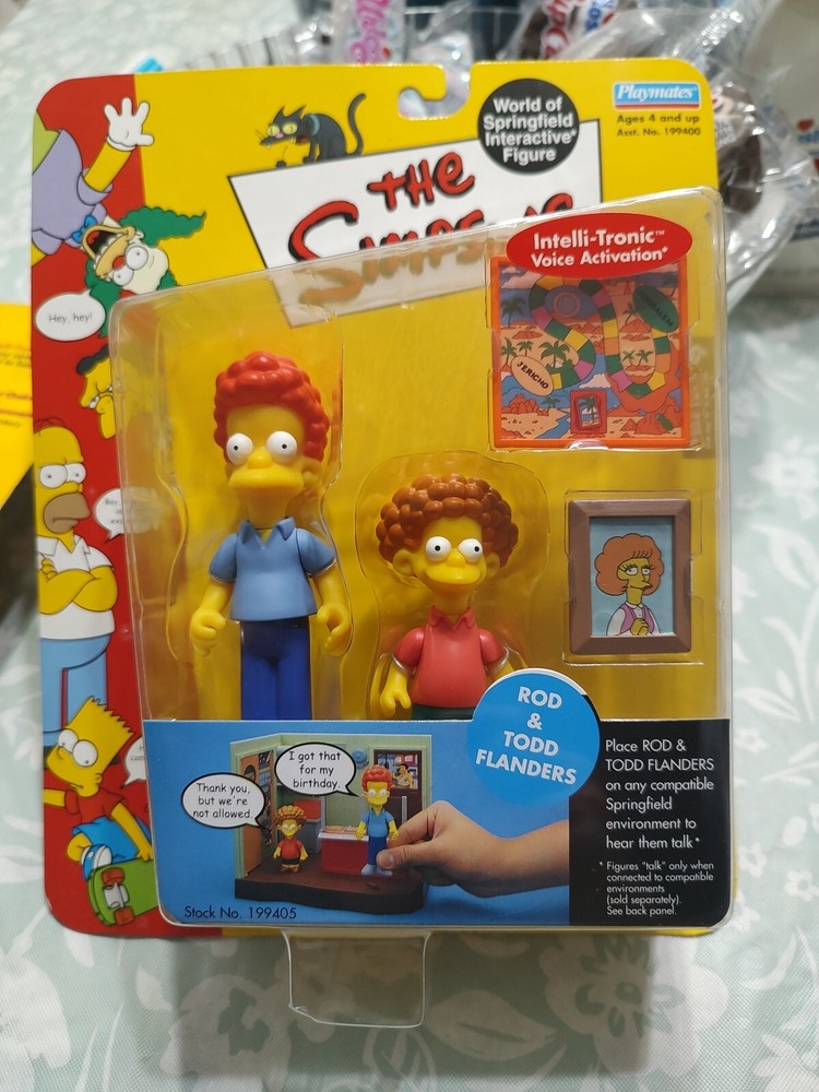 2002 Vintage Playmates The Simpsons ROD & TODD FLANDERS  Series 9 MOC Sealed