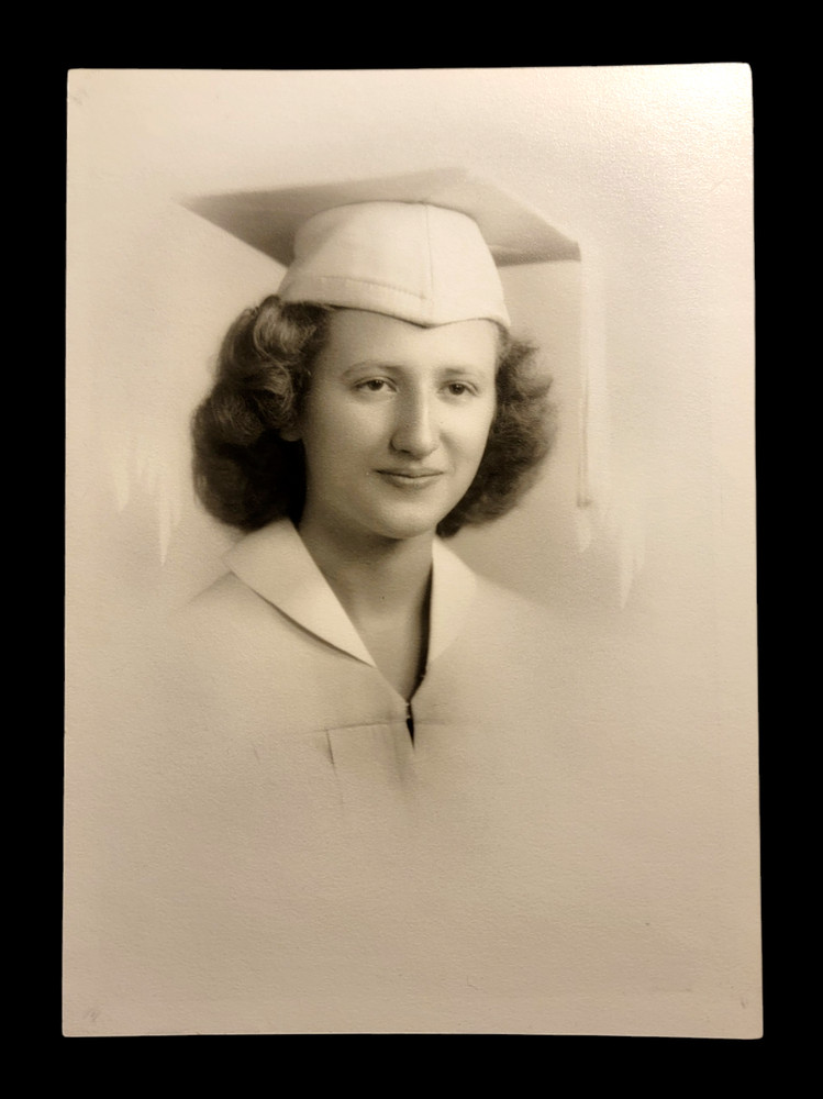 Vintage Old Antique Photo Picture Beautiful Young Girl Lady Graduation Cap Gown
