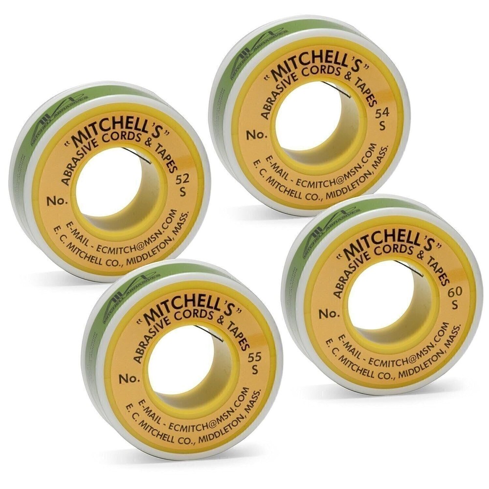 Mitchell Abrasive Cord, Set of 4 Grits, 12-Foot Rolls