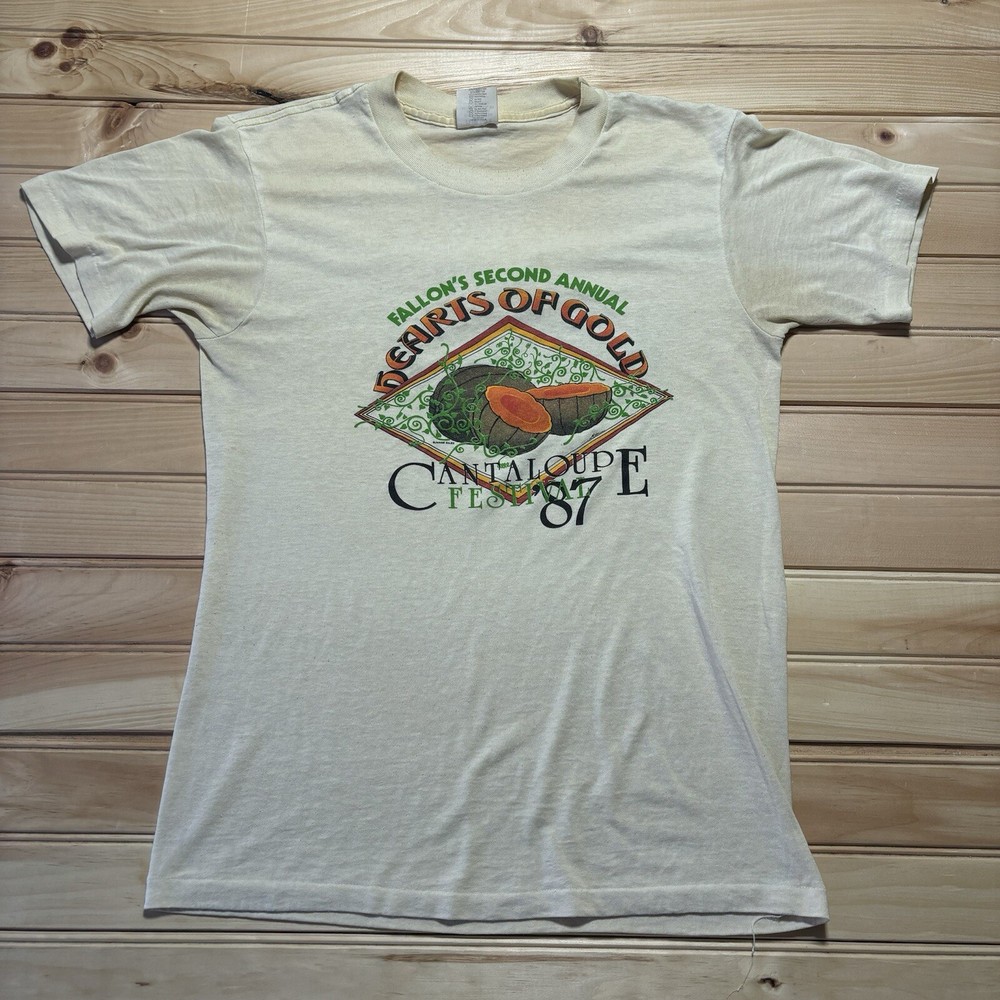 Vintage 1987 Hearts Of Gold Cantaloupe Festival Single Stitch Shirt Size M￼￼