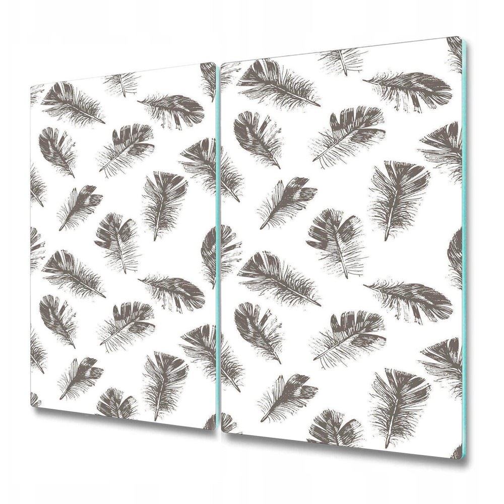 Glass Worktop Saver Delicate Feather vintage style retro fairytale 2x30x52