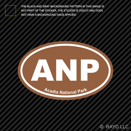 Acadia National Park Euro-Style Brown Oval Sticker Decal ANP-image
