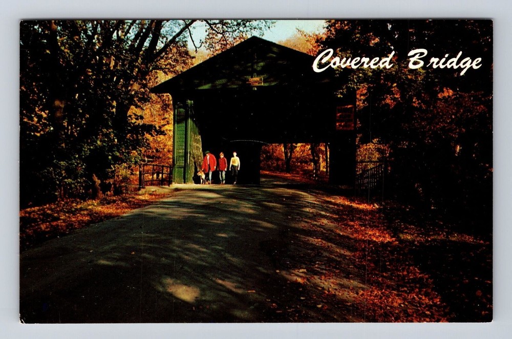 Troy NY-New York, Scenic View Of Covered Bridge, Vintage Souvenir Postcard