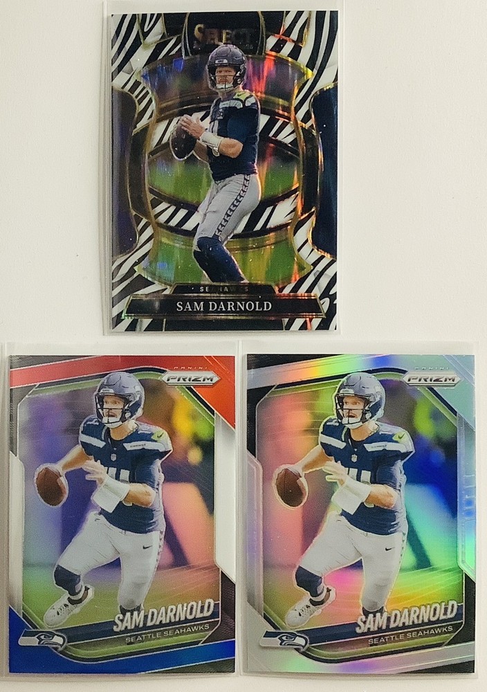 2025 Select Zebra Prizm, Red White & Blue Prizm & Silver Prizm - Sam Darnold