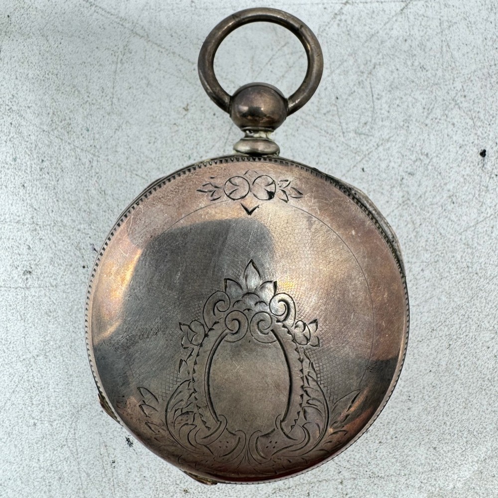 Antique 18s Keystone Coin Edge Pocket Watch Case for Key Wind Coin Silver USA