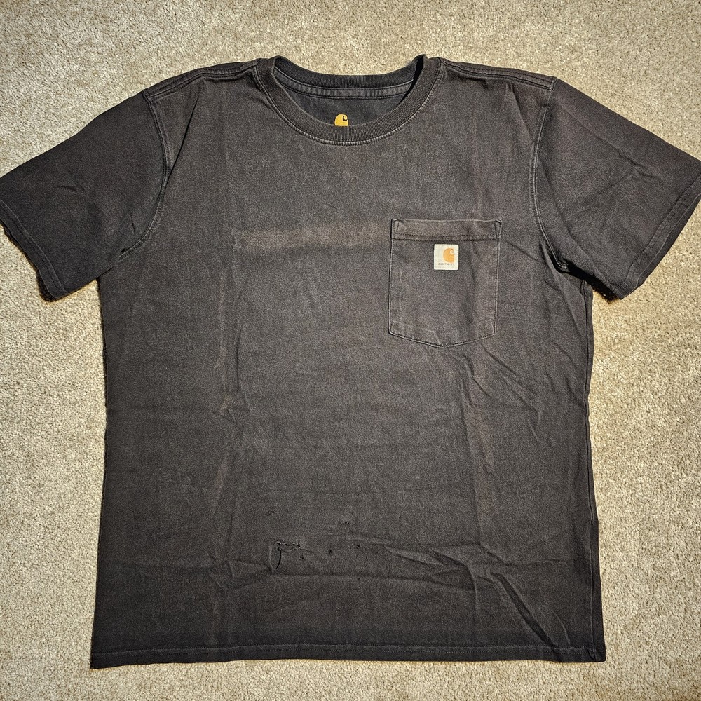 Vtg Y2k Thrashed Carhartt Willits Power Mens L T-shirt Graphic Faded Pocket Work