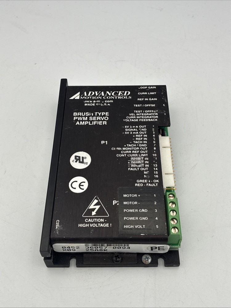Advanced Motion Controls 25A8K Brush Type PWM Servo Amplifier 0452-X09