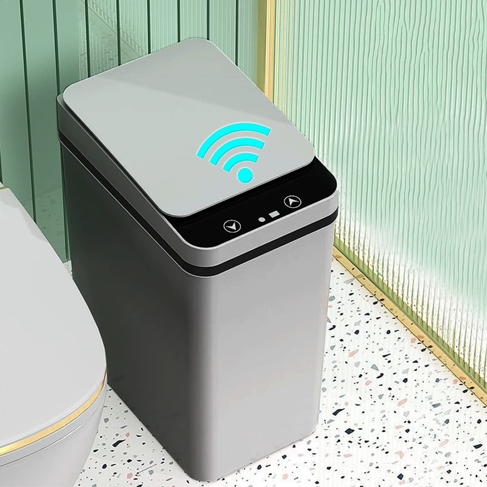 Smart Trash Can, Small Kitchen Trash Can with Lid, Slim Touchless Garbage Can...