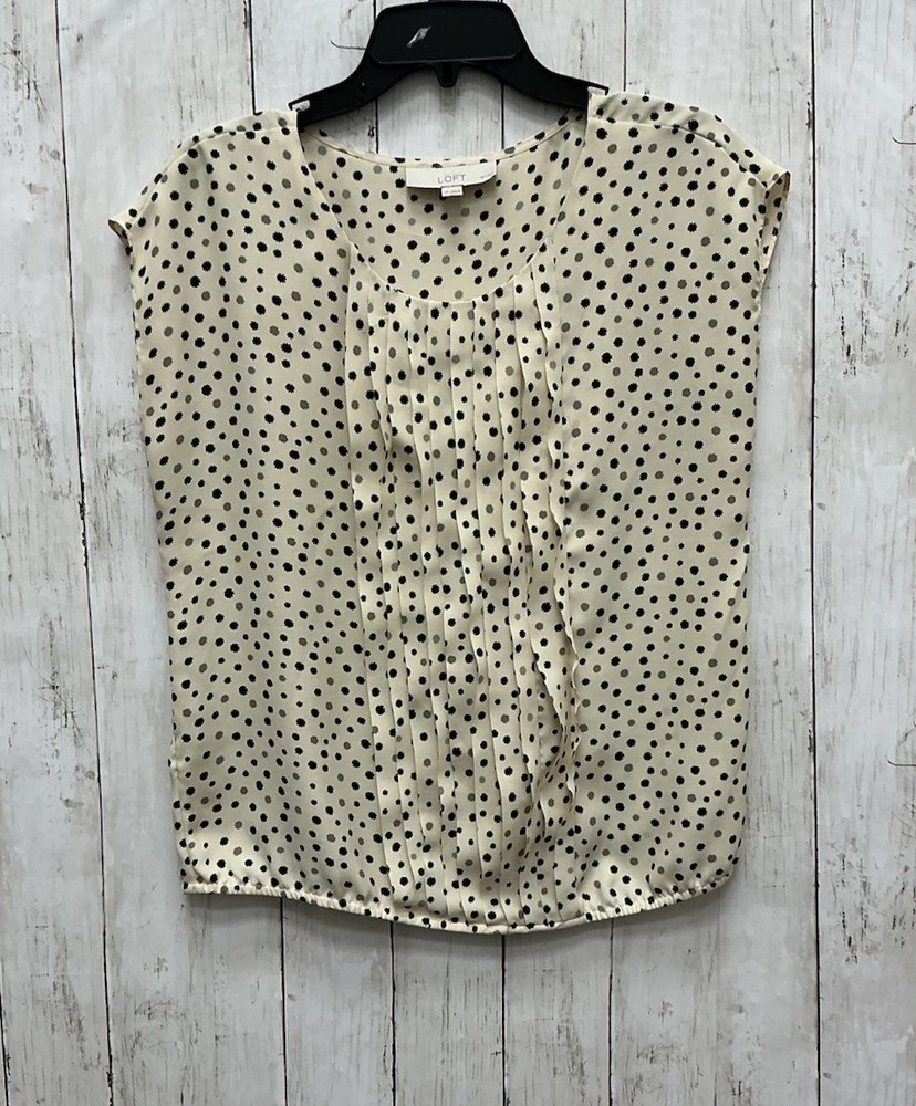 Ann Taylor Loft Cream Sleeveless  Medium Petite  Top