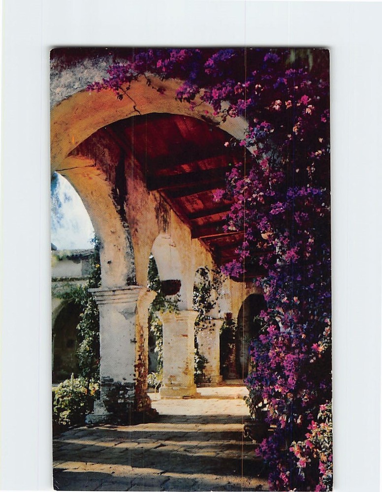 Postcard Old Adobe Arches Mission San Juan Capistrano California USA