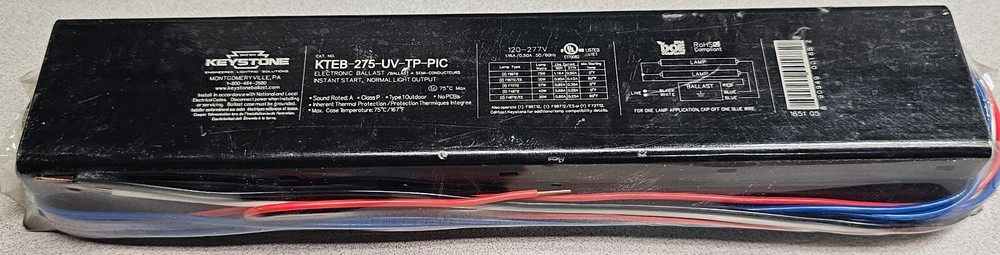 Keystone Electronic Ballast #KTEB-275-UV-TP-PIC