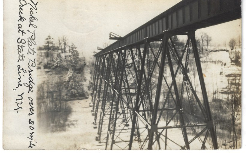 RPPC Nickel Plated Railroad Bridge Twenty Mile Creek Erie County c.1910 Postcard