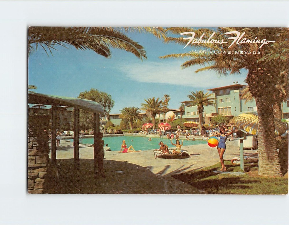 Postcard Pool View Fabulous Flamingo Hotel Las Vegas Nevada USA