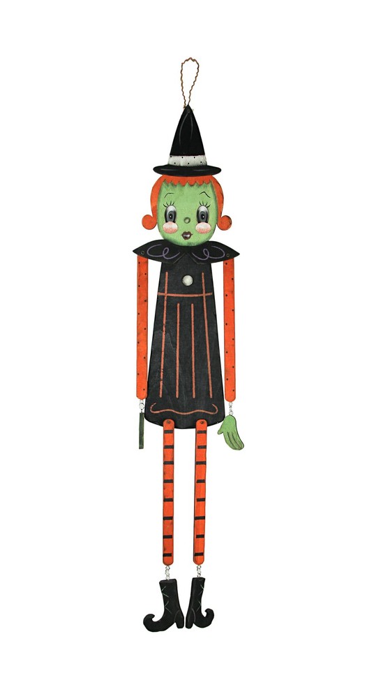 Johanna Parker Halloween Witch Pumpkin Peeps Wooden Wall Hanging Door Decor Art