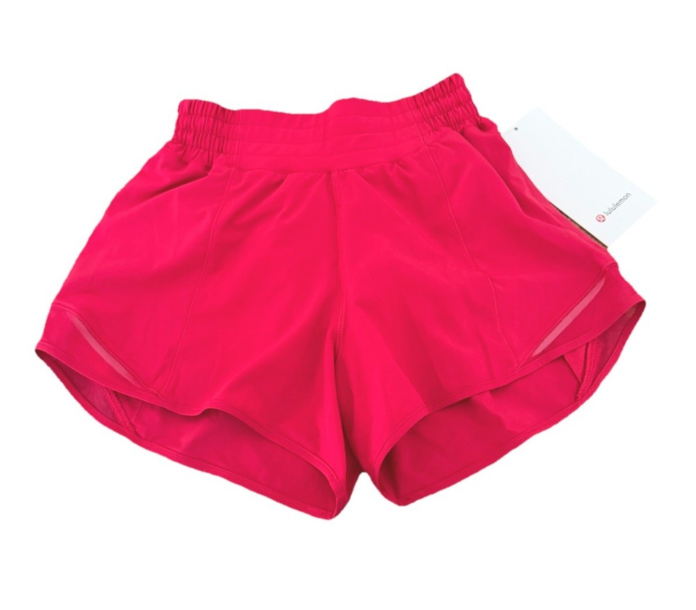 Lululemon Hotty Hot High Rise 4” Short Lined Mulberry Spark Color Size O ￼