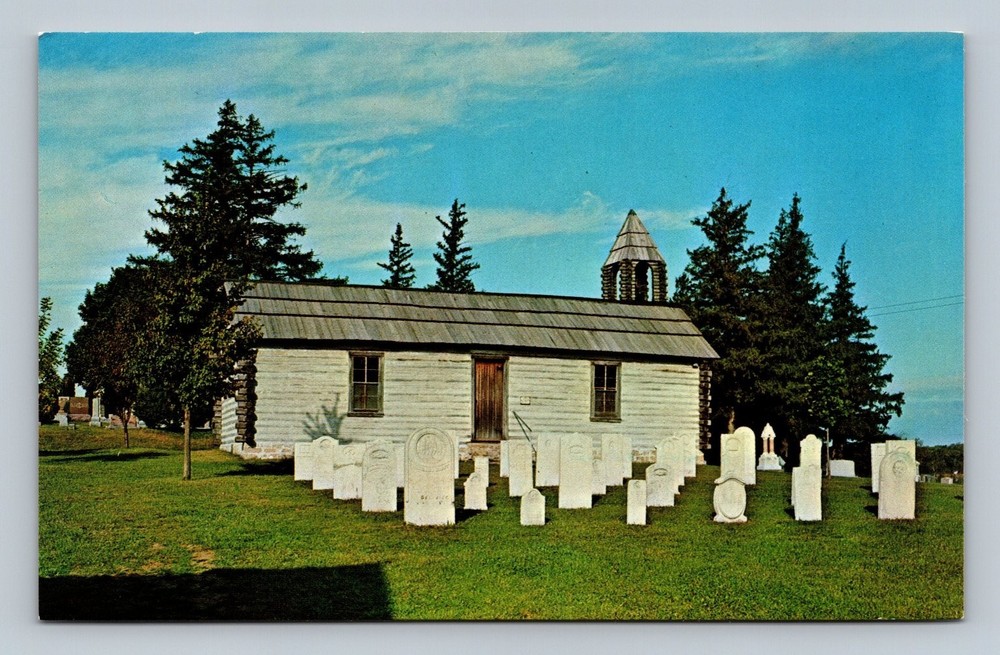 Original Log Church Swiss Historical Village New Glarus WI Postcard