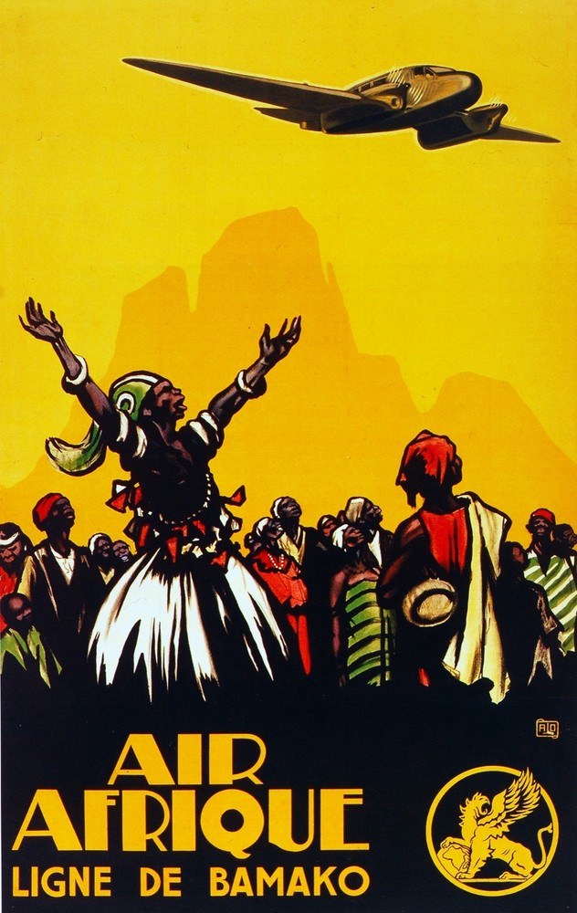 Air Afrique ligne de Bamako Decorative Poster. Fine Graphic Art Design. 2845