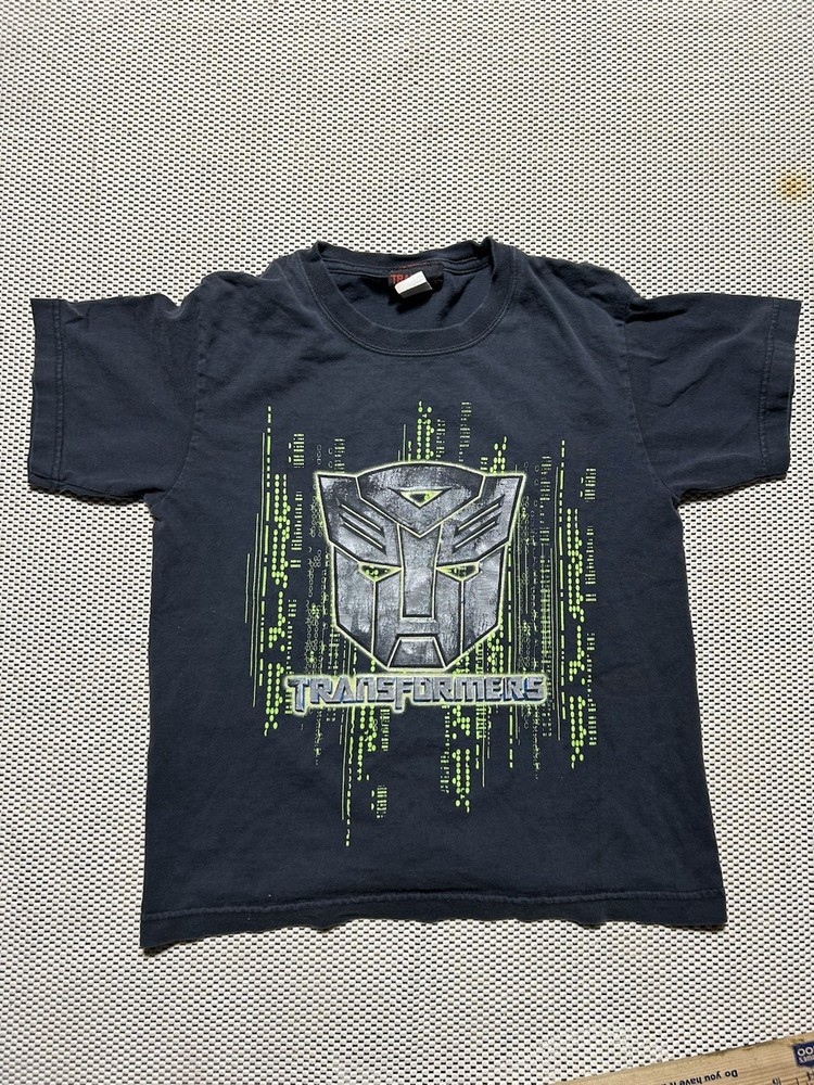 2007 Transformers Y2K vintage youth size medium black graphic T-shirt  Autobot