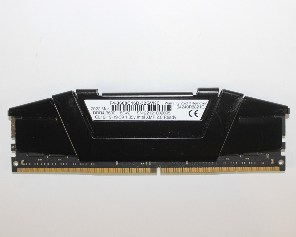 G.Skill RipJaws V 16GB (1x16GB) RAM DDR4 3600MHz F4-3600C16D-32GVKC