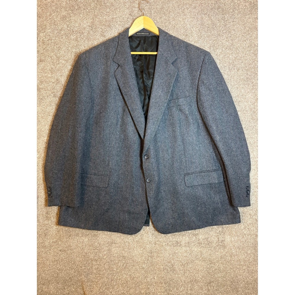 CRICKETEER Mens Wool Tweed Herringbone Blazer Jacket Made in Canada Classic Fit