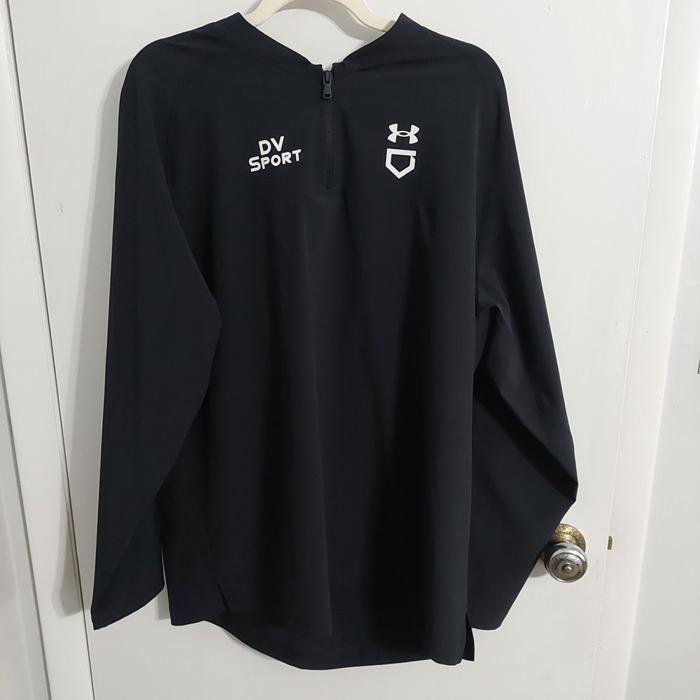 Under Armour Men's 1/4 Zip Pullover Mock Neck Black Long Sleeve XL Baseball