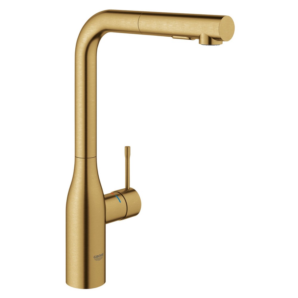 Grohe 30 271 Essence 1.75 GPM 1 Hole Pull Out Kitchen Faucet - Brushed Cool