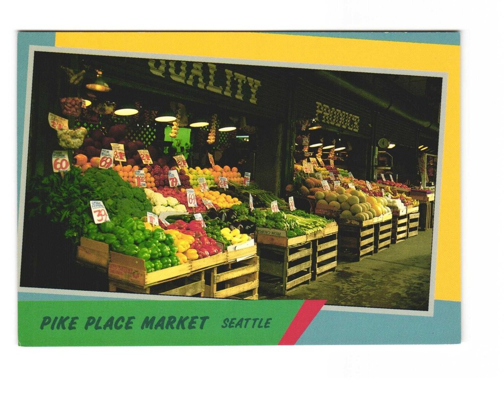 Seattle Washington Pike Place Market Postcard Unposted