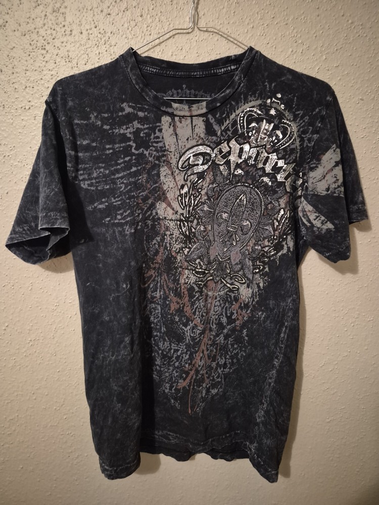 Departed S Acid Wash T Shirt Gothic Imagery