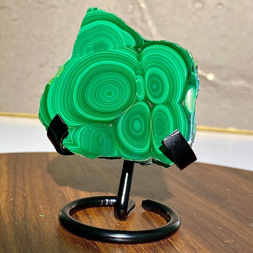 Malachite Set +support  - Green Stone for Display, Mineral - 127G
